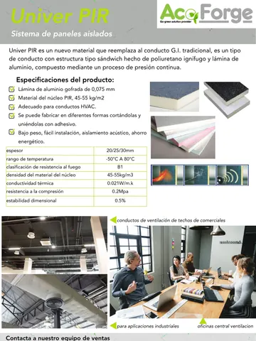 UNIVER PIR pre-insulated duct panel (Spanish) 2 — poster preview