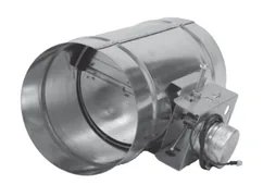 Round motorized damper with actuator motor