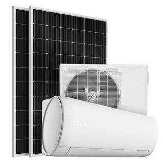 Hybrid solar air conditioner: photovoltaic panels, outdoor unit and indoor wall unit